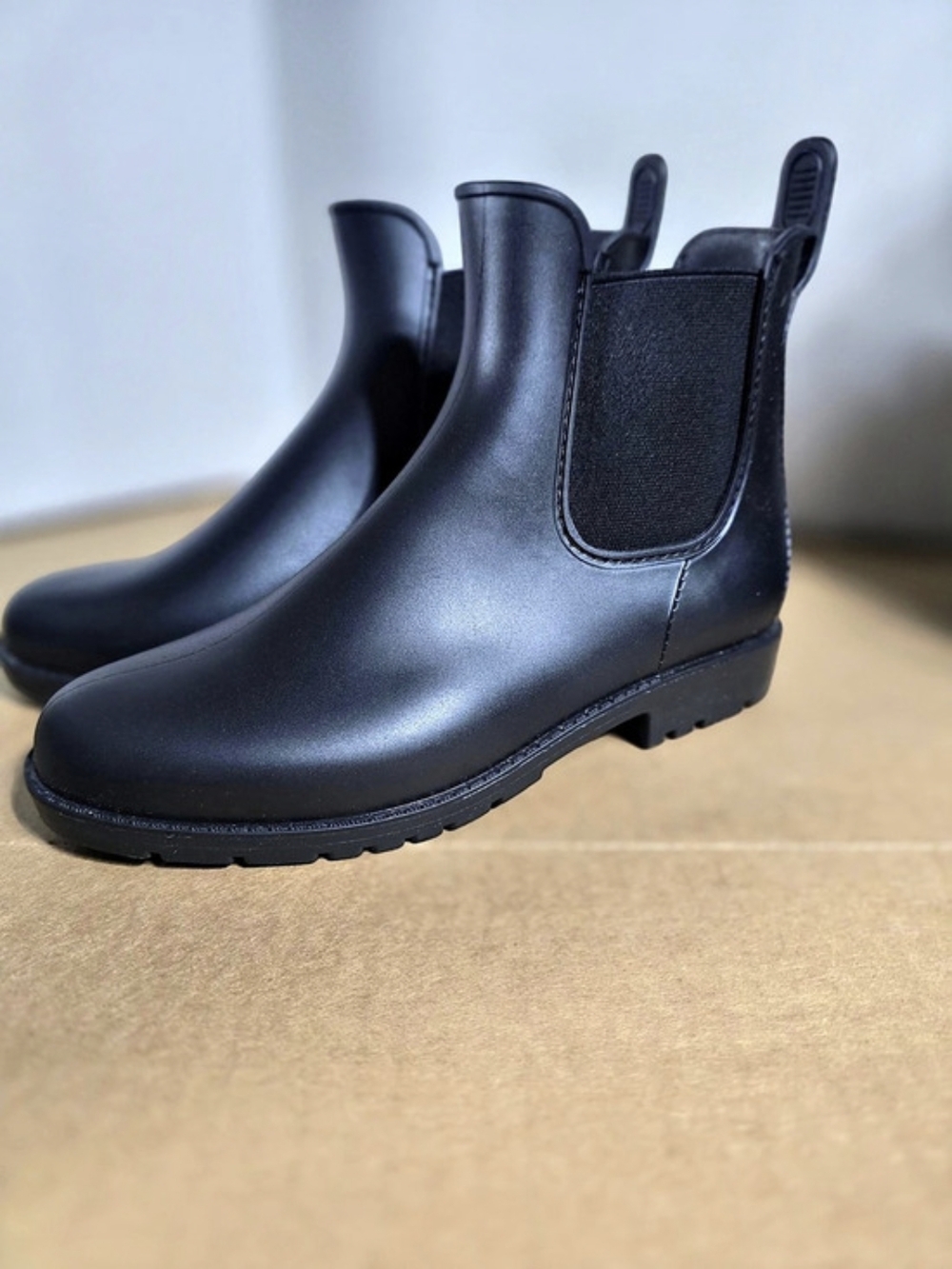 Dream Pairs Lightweight Chelsea Rain Boots Black US 6